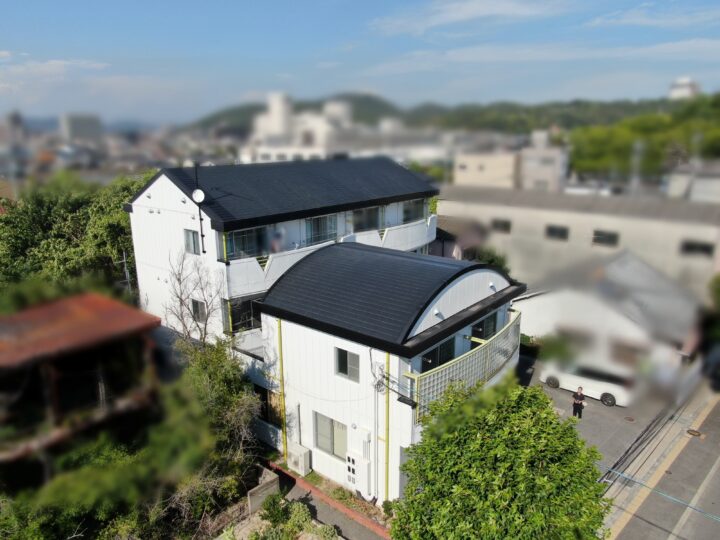 外壁シリコン塗装・屋根フッ素塗装・屋上防水・長尺シート・付帯物塗装工事_岡山市中区マンション_26019