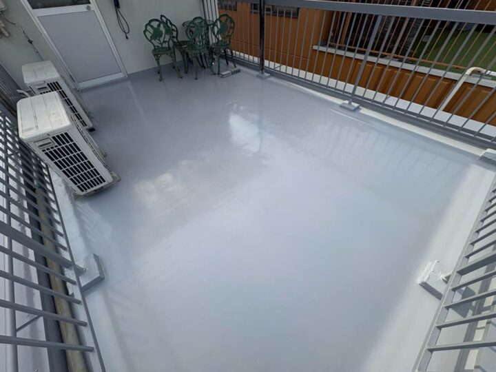 屋上ウレタン塗膜防水工事・手摺塗装工事_岡山市北区ビル_26028