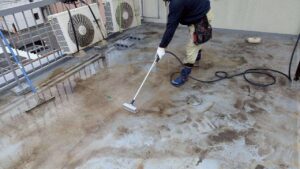 岡山市|ビル屋上|防水工事|施工事例|高圧洗浄